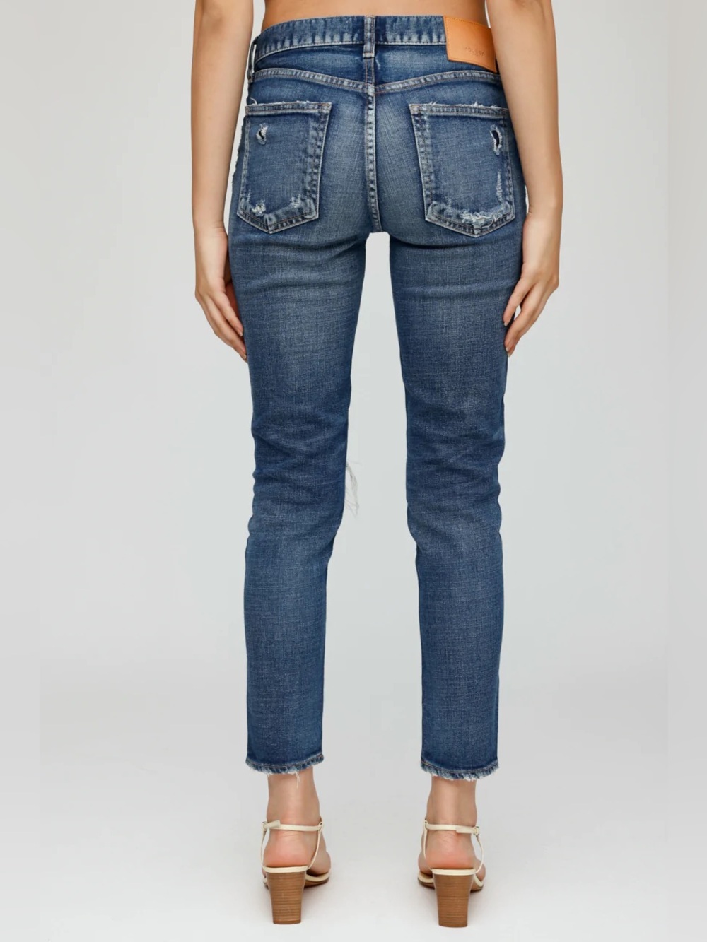 MOUSSY MV Lenwood Skinny Distressed Jeans in Blue Size 28 - Picture 3 of 11